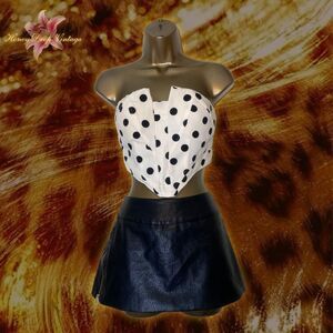 Seek The Label White Polka Dot Women's Strapless Corset Top